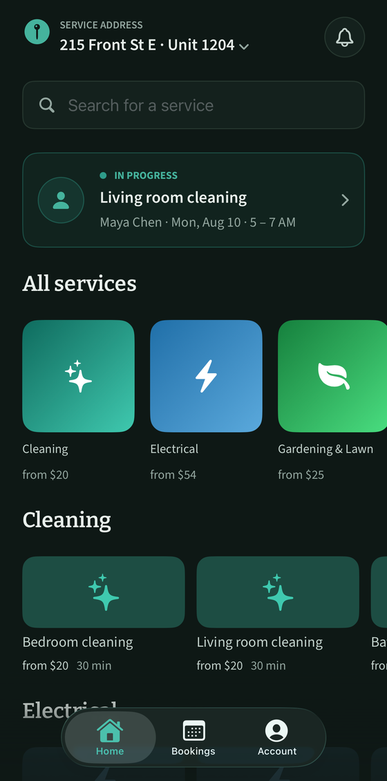 UrbanHelper customer app: browse local services and book a helper